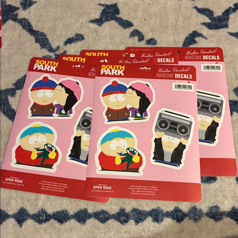 South Park Weather Resistant Adhesive Decals! 5 full sheets!